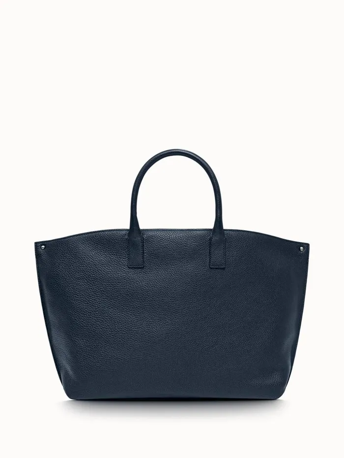 Medium Messenger Bag In Cervo Structured Nappa Leather Denim Women Akris Tote Bags
