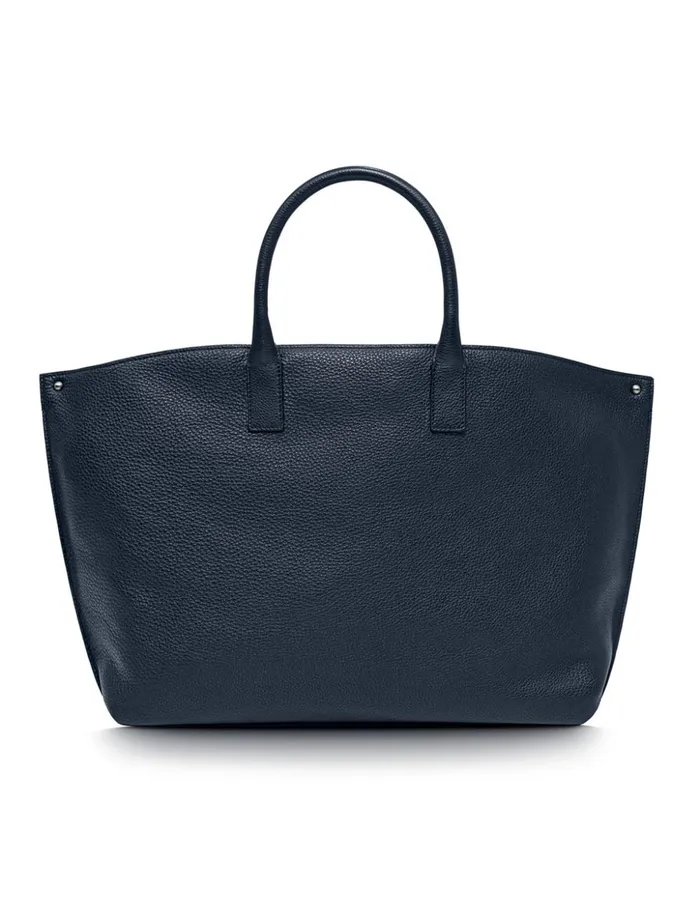 Medium Messenger Bag In Cervo Structured Nappa Leather Denim Women Akris Tote Bags