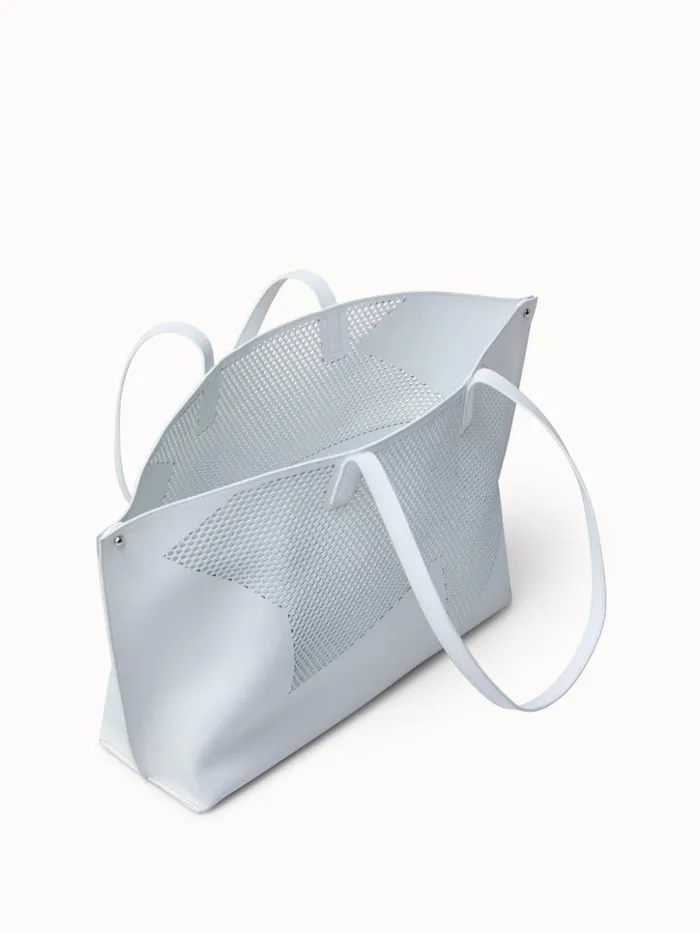 Medium Shoulder Bag In Lasercut Kinderstern White Women Akris Tote Bags