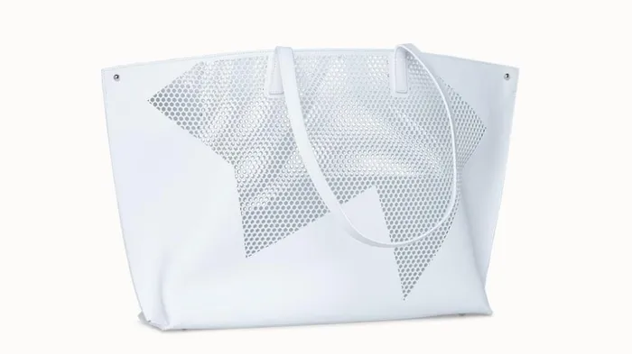Medium Shoulder Bag In Lasercut Kinderstern White Women Akris Tote Bags