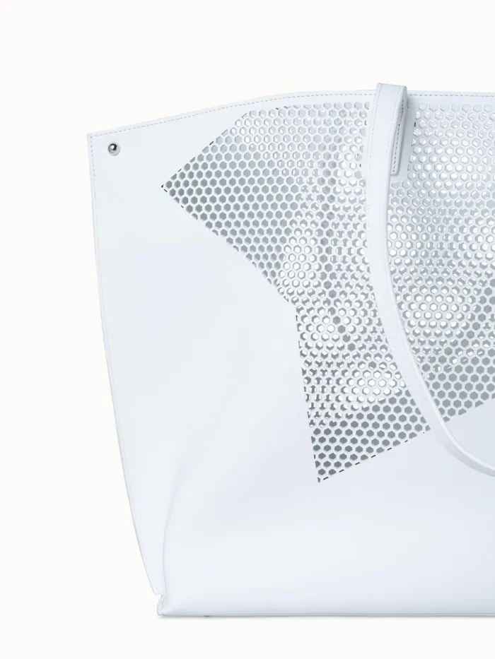 Medium Shoulder Bag In Lasercut Kinderstern White Women Akris Tote Bags