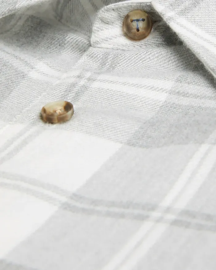 Men ABACUS 8211 Long Sleeve Check Flannel Shirt Light Grey Ted Baker Shirts