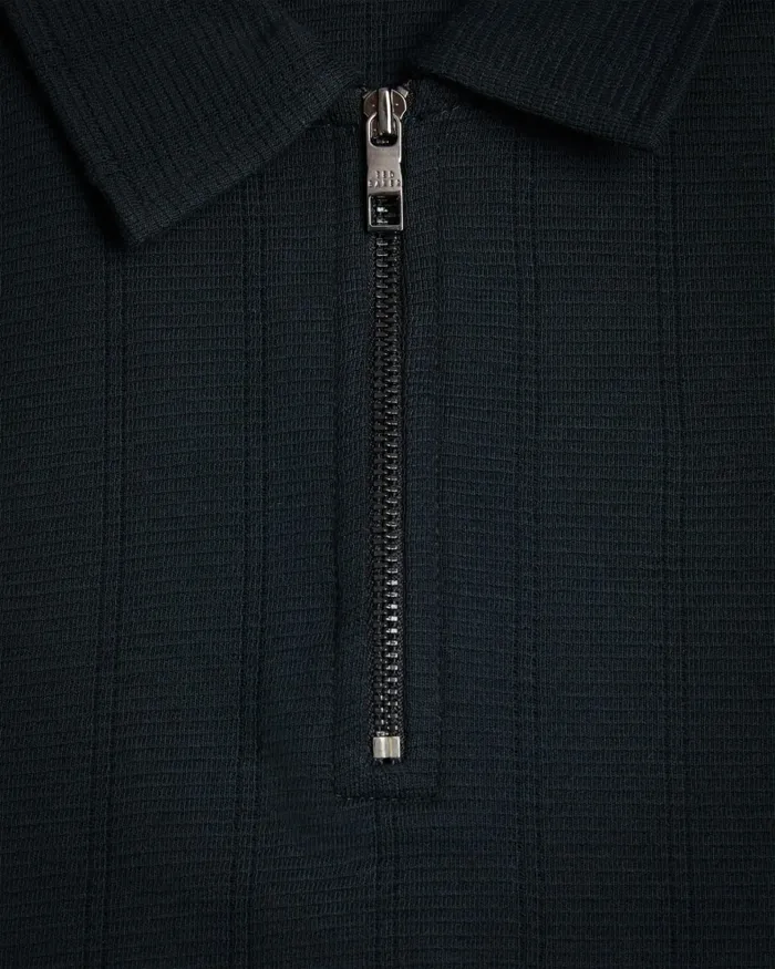 Men ABLOOM 8211 Short Sleeve Polo Shirt With Zip Black Ted Baker Polo Shirts