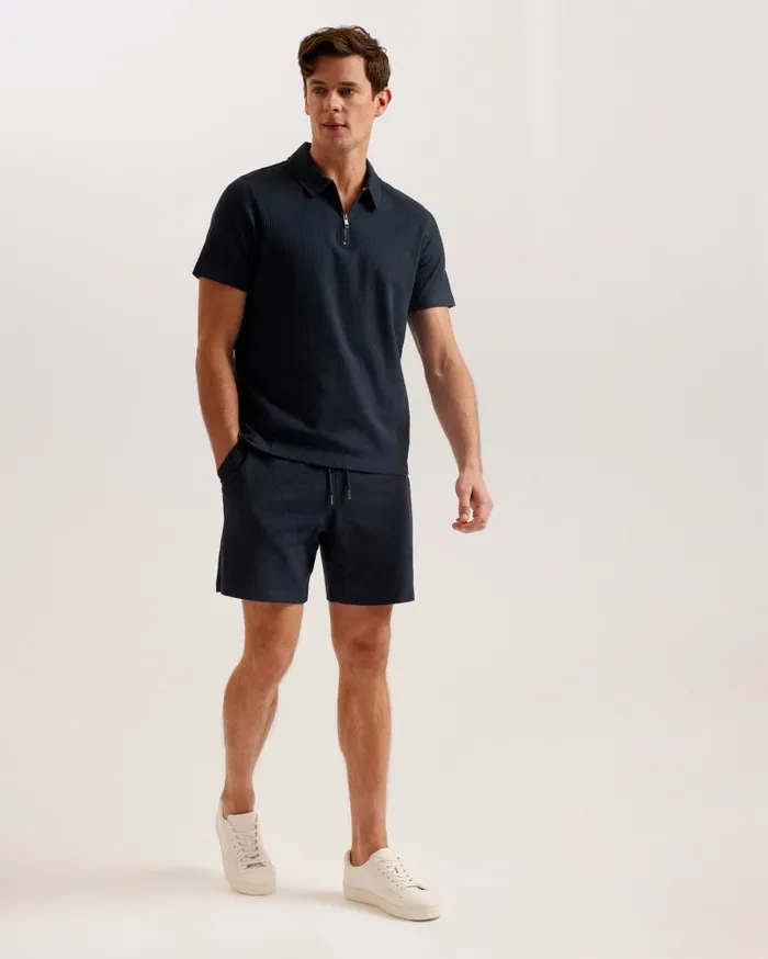 Men AIRGA 8211 Textured Jersey Shorts Navy Ted Baker Shorts Men AIRGA 8211 Textured Jersey Shorts Navy Ted Baker Shorts