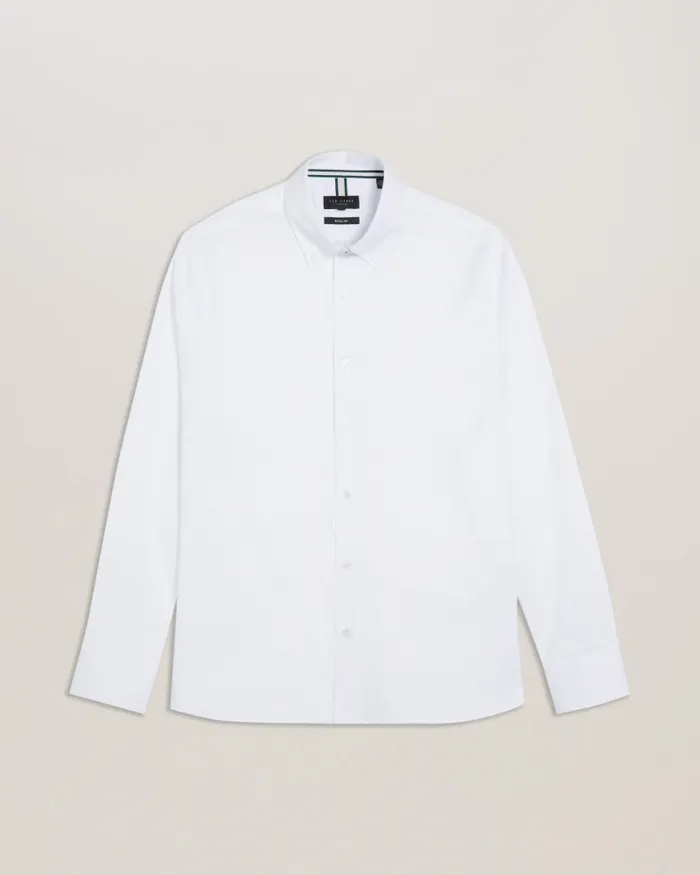 Men ALLARDO 8211 Long Sleeve Cotton Oxford Shirt White Ted Baker Shirts