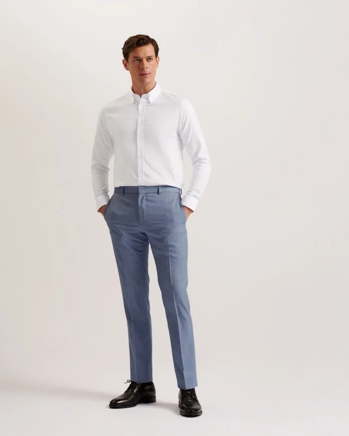 Men ALLARDO 8211 Long Sleeve Cotton Oxford Shirt White Ted Baker Shirts