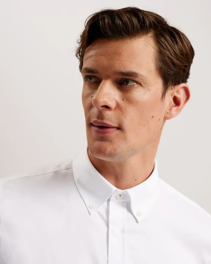 Men ALLARDO 8211 Long Sleeve Cotton Oxford Shirt White Ted Baker Shirts