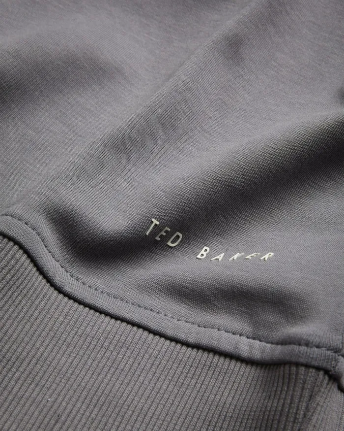 Men ANTRAM 8211 Half Zip Funnel Neck Pullover Charcoal Ted Baker Tops Men ANTRAM 8211 Half Zip Funnel Neck Pullover Charcoal Ted Baker Tops