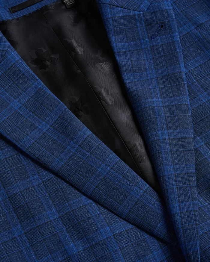 Men APOLLOJ 8211 Wool And Silk Check Suit Jacket Dark Blue Ted Baker Suits Men APOLLOJ 8211 Wool And Silk Check Suit Jacket Dark Blue Ted Baker Suits