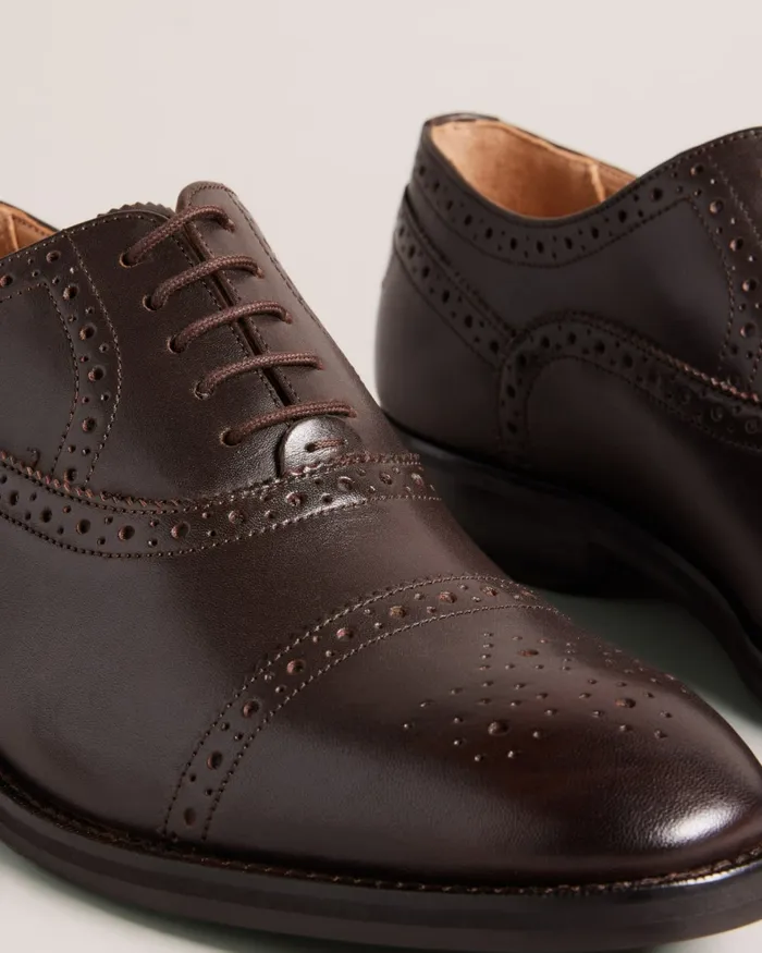 Men ARNIIE 8211 Formal Leather Ombre Toe Cap Shoes Brown Ted Baker Formal Shoes