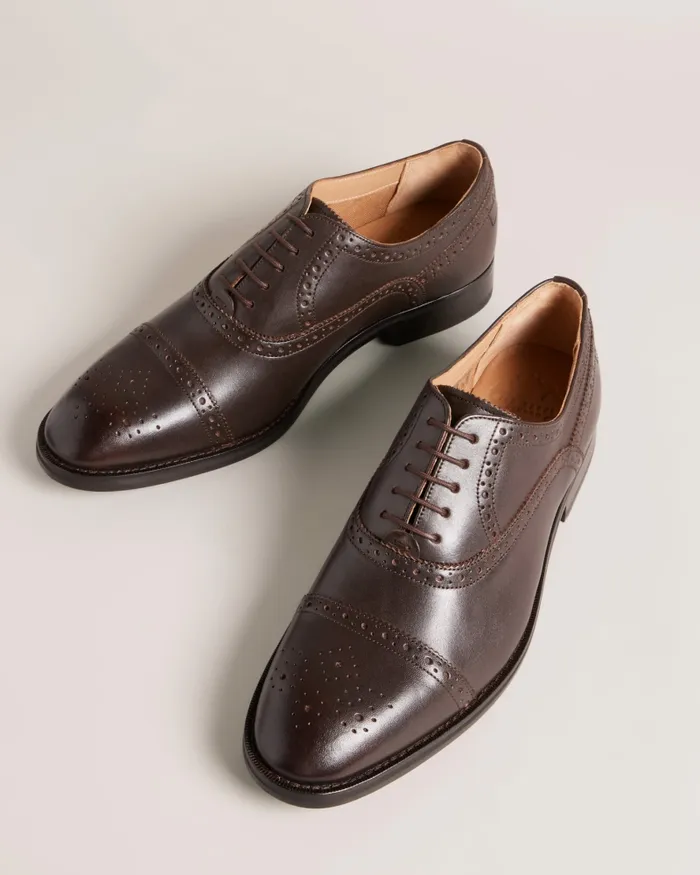 Men ARNIIE 8211 Formal Leather Ombre Toe Cap Shoes Brown Ted Baker Formal Shoes