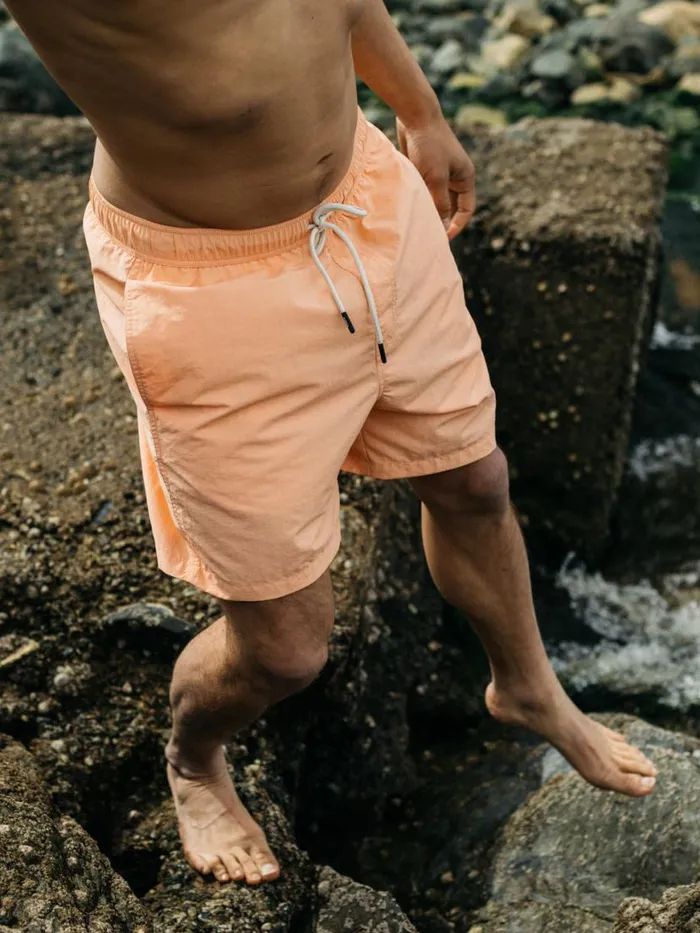 Men Atlas Swim Shorts Reef Pink Finisterre Swim Shorts and Board Shorts