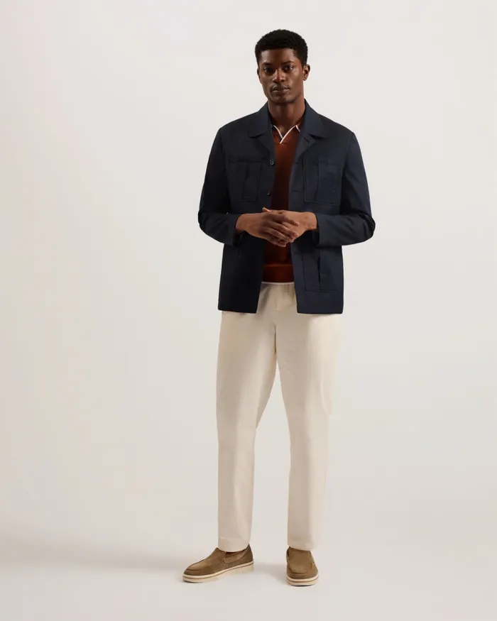 Men BATHLEY 8211 Patch Pocket Utility Jacket Navy Ted Baker Coats and Jackets