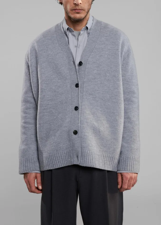 Men Beck Wool Cardigan 8211 Light Grey The Frankie Shop Knitwear