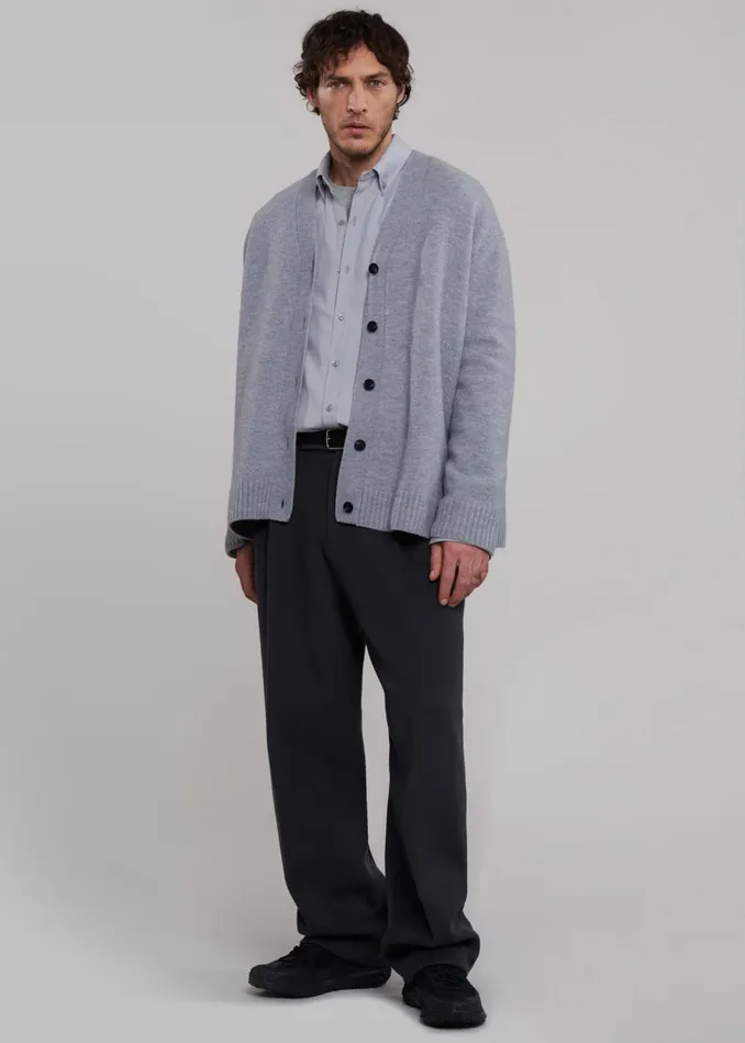 Men Beck Wool Cardigan 8211 Light Grey The Frankie Shop Knitwear