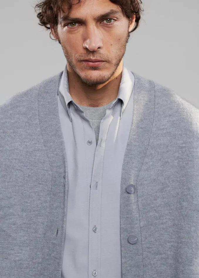 Men Beck Wool Cardigan 8211 Light Grey The Frankie Shop Knitwear