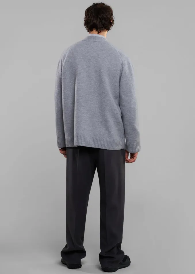 Men Beck Wool Cardigan 8211 Light Grey The Frankie Shop Knitwear