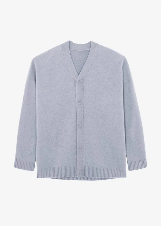 Men Beck Wool Cardigan 8211 Light Grey The Frankie Shop Knitwear