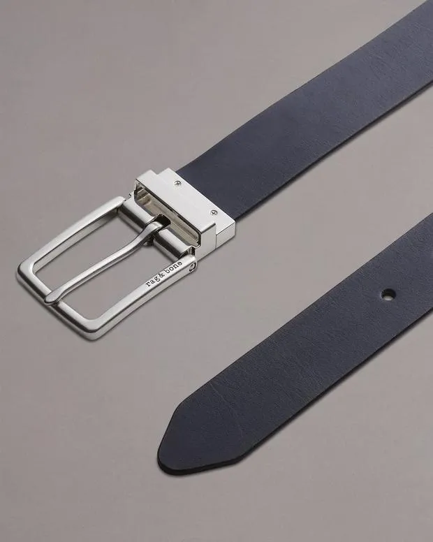 Men Belts Rag and Bone Carter Reversible Belt Coffee Navy