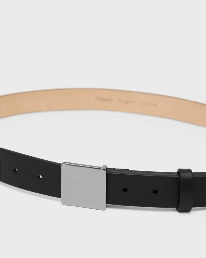 Men Belts Theory Leather Belt Black