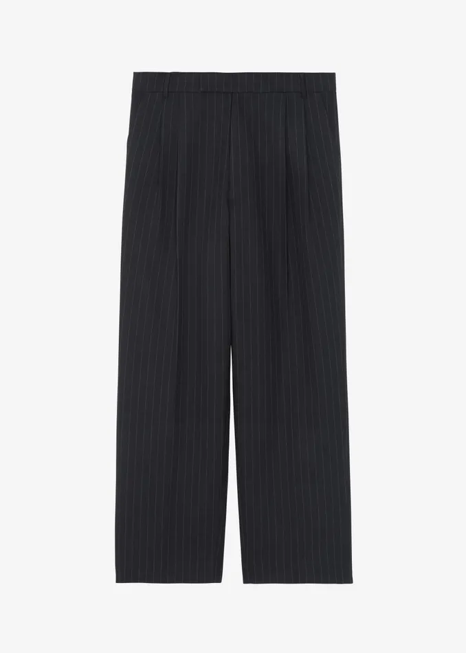 Men Beo Suit Pants 8211 CharcoalWhite Pinstripe The Frankie Shop Bottoms
