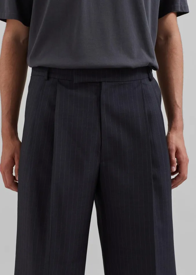 Men Beo Suit Pants 8211 CharcoalWhite Pinstripe The Frankie Shop Bottoms