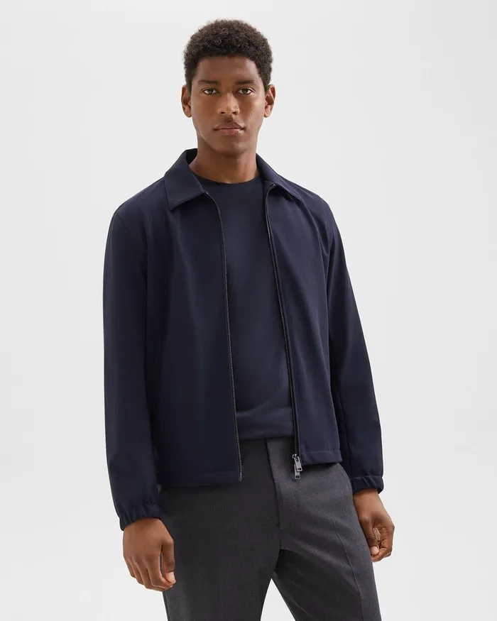 Men Blazers Jackets Theory Brody Jacket In Precision Ponte Baltic
