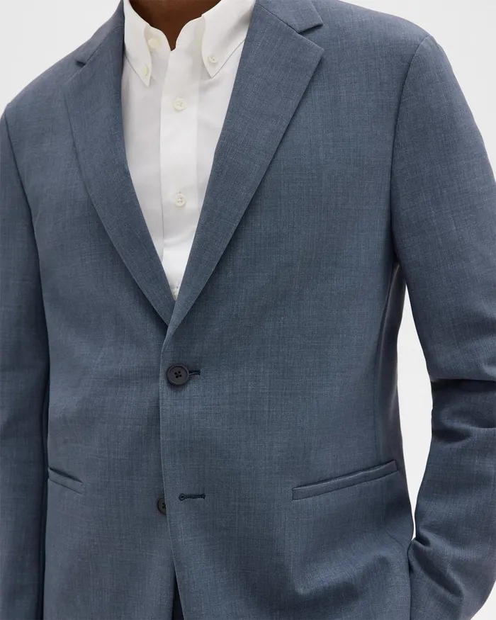Men Blazers Jackets Theory Clinton Blazer In Printed Precision Ponte Dusty Blue Mel