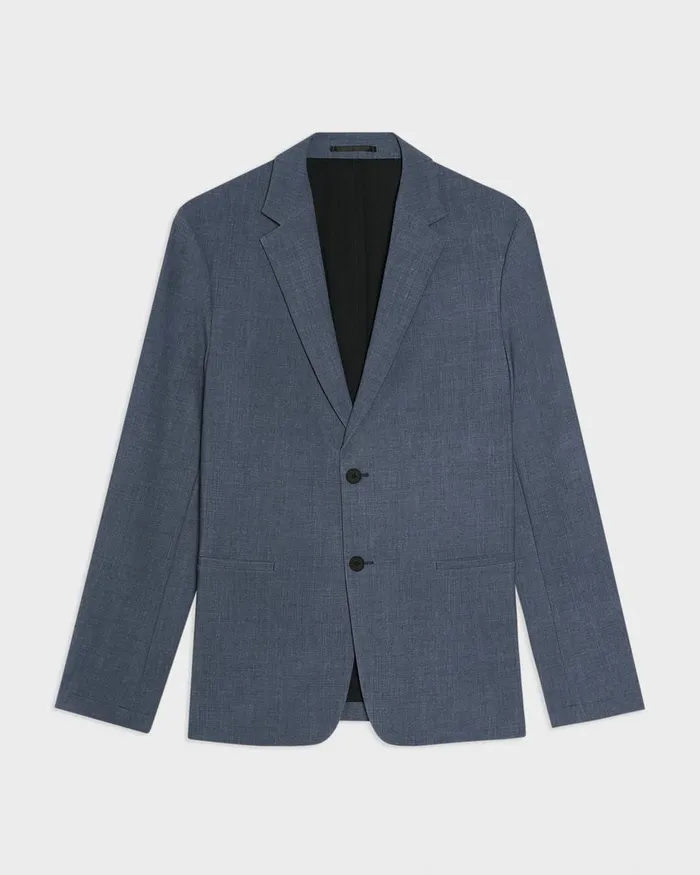 Men Blazers Jackets Theory Clinton Blazer In Printed Precision Ponte Dusty Blue Mel