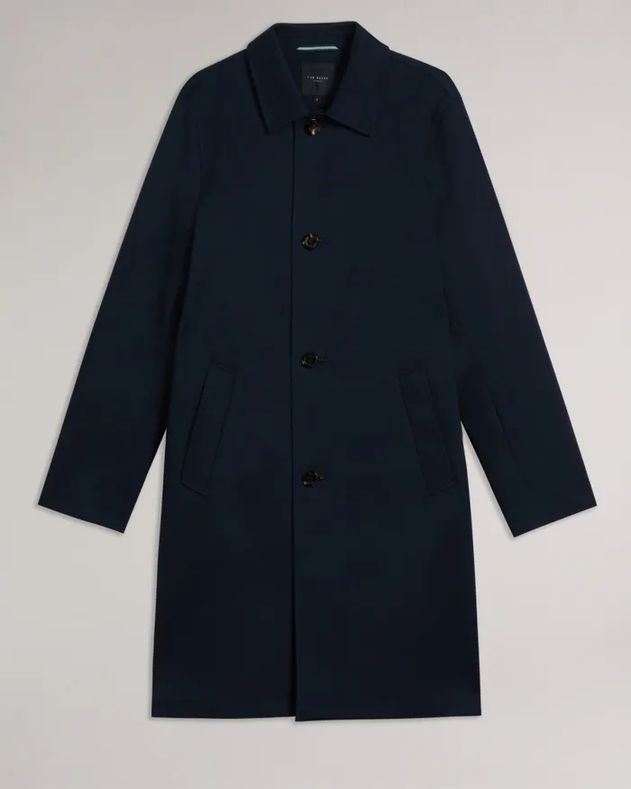Men CAPEL 8211 House Check Lined Mac Navy Ted Baker Coats and Jackets