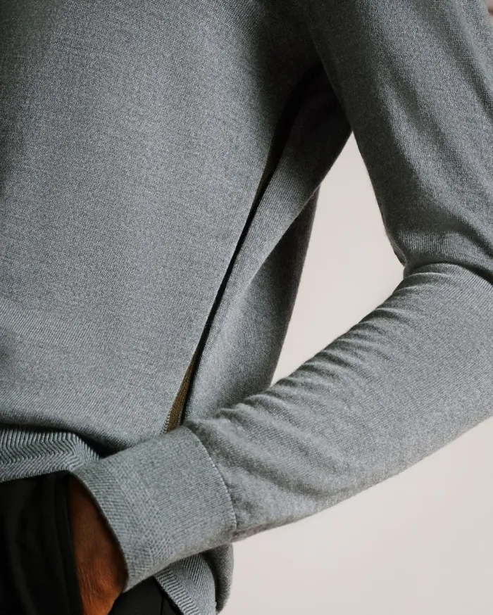 Men CARDIFF 8211 Merino Wool Crew Neck Jumper Charcoal Ted Baker Jumpers and Knitwear