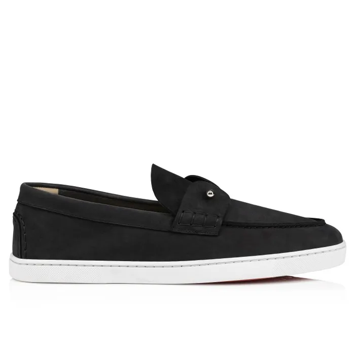 Men Chambeliboat Boat Shoes 8211 Reversed Nubuck Leather 8211 Black Christian Louboutin Sneakers