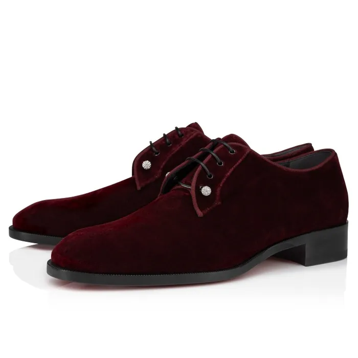 Men Chambeliss Night Strass Derbies 8211 Velvet 8211 Brownie Christian Louboutin Buckles and Laceups