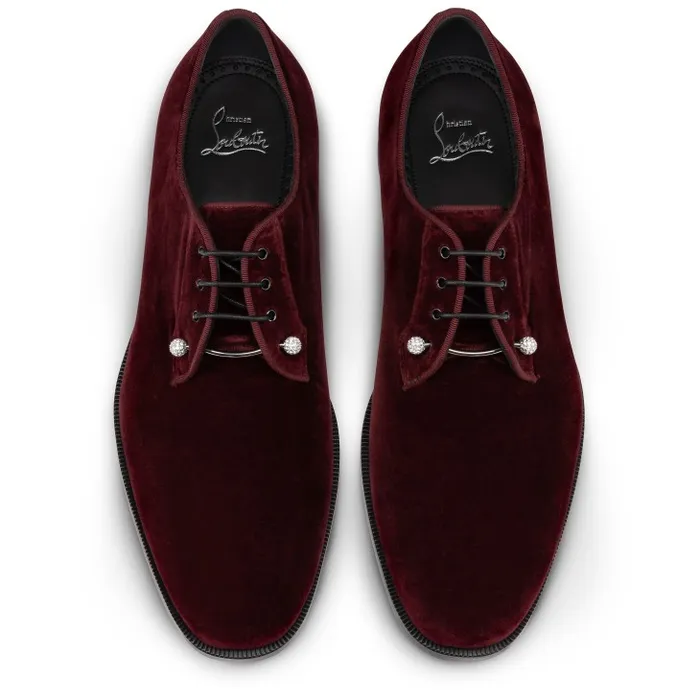 Men Chambeliss Night Strass Derbies 8211 Velvet 8211 Brownie Christian Louboutin Buckles and Laceups