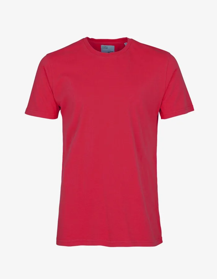 Men Classic Organic Tee Scarlet Red Colorful Standard TShirts