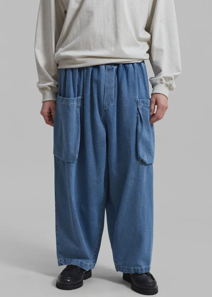 Men Cliff Denim Balloon Pants 8211 Worn Wash The Frankie Shop Bottoms