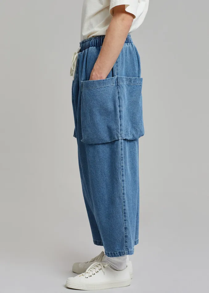 Men Cliff Denim Balloon Pants 8211 Worn Wash The Frankie Shop Bottoms
