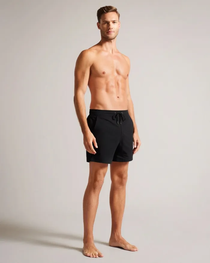 Men COLNE 8211 Plain Textured Swim Shorts Black Ted Baker Swimwear and Beachwear