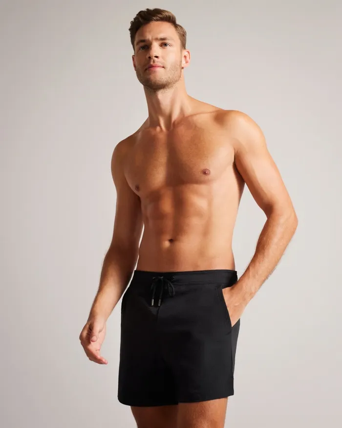 Men COLNE 8211 Plain Textured Swim Shorts Black Ted Baker Swimwear and Beachwear