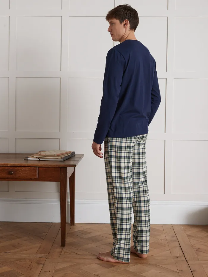 Men Cyrillus Accessories Check DualFabric Pyjamas Carreaux Vert