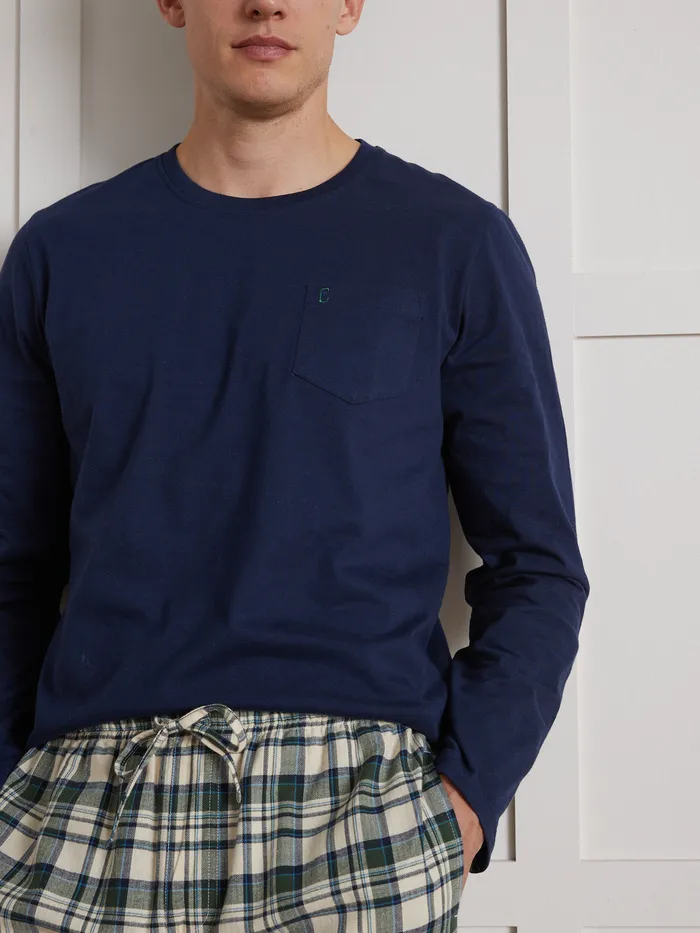 Men Cyrillus Accessories Check DualFabric Pyjamas Carreaux Vert
