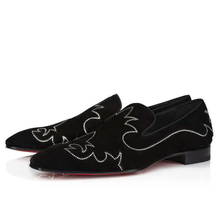 Men Dandysiago Loafers 8211 Veau Velours And Strass 8211 Black Christian Louboutin Loafers and Moccasins