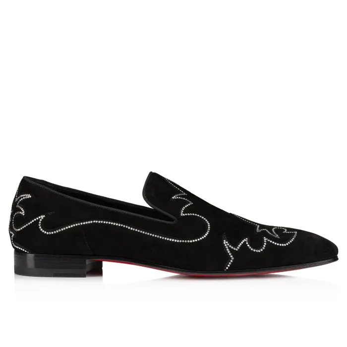 Men Dandysiago Loafers 8211 Veau Velours And Strass 8211 Black Christian Louboutin Loafers and Moccasins
