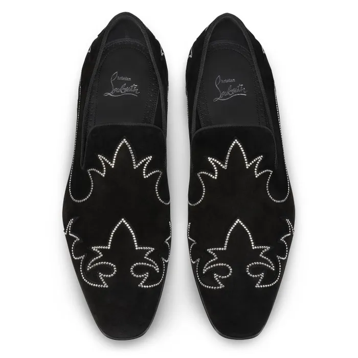 Men Dandysiago Loafers 8211 Veau Velours And Strass 8211 Black Christian Louboutin Loafers and Moccasins
