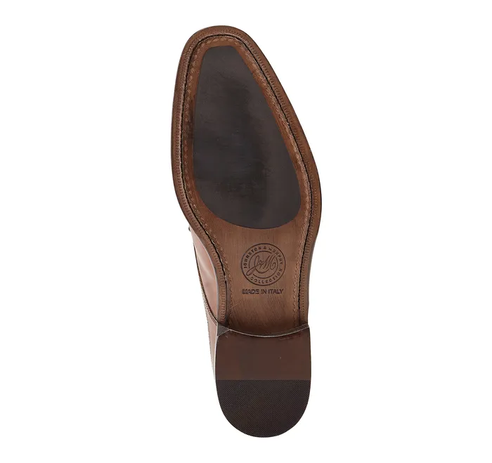 Men Dress Shoes Johnston and Murphy Ellsworth Cap Toe Brown Italian Calfskin