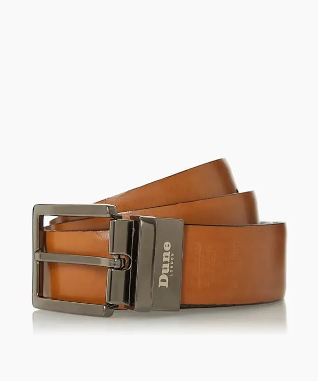 Men Dune London Belts Reversible Leather Belt Brown