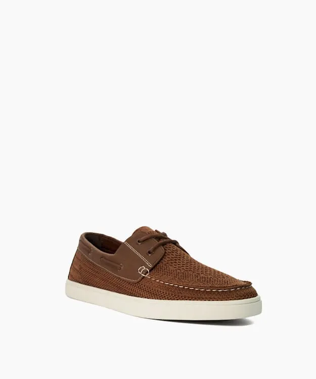 Men Dune London Boat Shoes Knitted Boat Shoes Brown