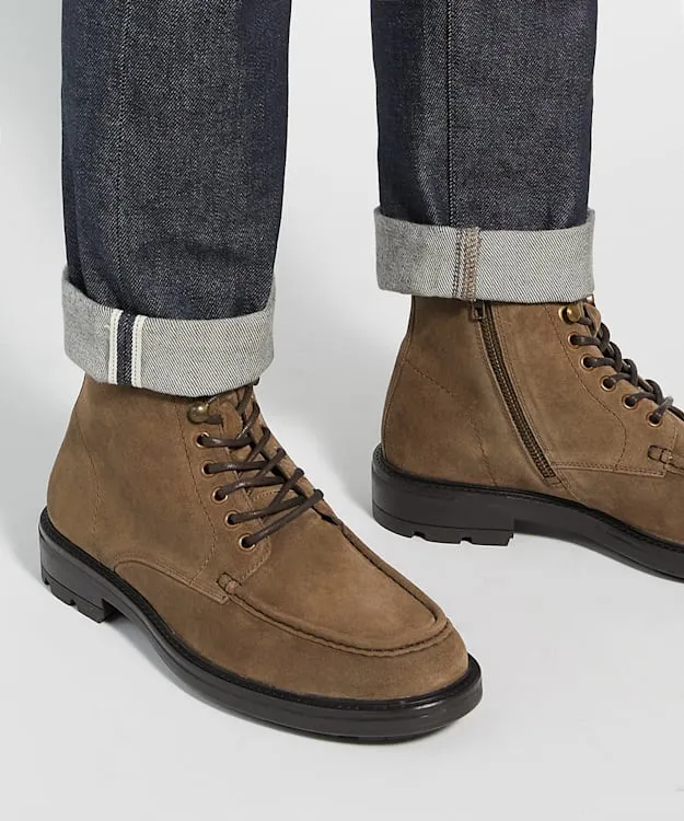 Men Dune London Casual Boots Lace Up Cleated Sole Casual Boots Neutral