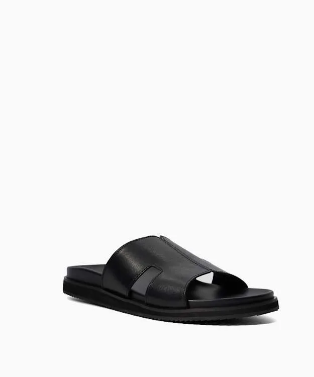 Men Dune London Leather Sandals Leather Sandals Black
