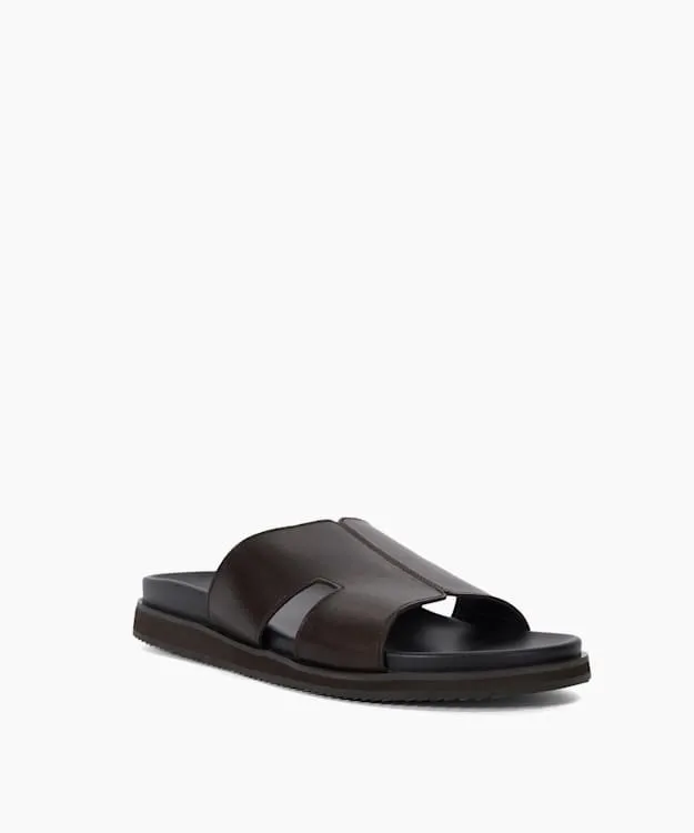Men Dune London Leather Sandals Leather Sandals Brown